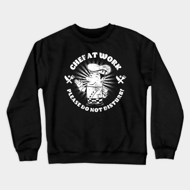 Chef at Work Cartoon Crewneck Sweatshirt by Black Tee Inc